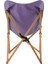 KIDS Ahşap Katlanır Kamp & Bahçe Sandalyesi – Kahverengi Iskelet - Mor Kılıf 3