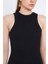 Halter Yaka Likralı Kaşkorse Mini Siyah Elbise 4