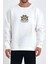 One Piece Anime Baskılı Beyaz Unisex Kadın Erkek Pamuklu Sweatshirt CU246 1