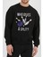 Bowling Baskılı Siyah Unisex Kadın Erkek Pamuklu Sweatshirt CU243 1