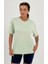 Kadın Su Yeşil Baskısız Basic Pamuklu Oversize T-Shirt 1