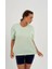 Kadın Su Yeşil Baskısız Basic Pamuklu Oversize T-Shirt 2