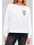 Çığlık Kurabiye Baskılı Beyaz Unisex Kadın Erkek Pamuklu Sweatshirt CU249 1