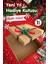 Yılbaşı Temalı Kraft 25 x 25 x 10 cm Boş Hediye Kutusu 1 Adet, Yılbaşı Hediye KUTUSU-T1082 4