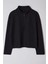 Kadın Büyük Beden Moda Şık Regular Dik Yaka Düşük Kol Crop Sweatshirt 1