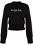 Kadın Moda Şık Regular Bisiklet Yaka Standart Kol Regular Parlak Taş Baskılı Sweatshirt 1