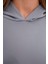 Kadın Tesettür Moda Şık Regular Kapüşonlu Standart Kol Uzun Geniş Kalıp Cepli Scuba Örme Sweatshirt 2