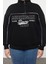 Kadın Büyük Beden Oversize Fermuarlı Yaka Düşük Kol Baskılı Geniş Kalın Polarlı Örme Sweatshirt 1