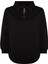 Kadın Büyük Beden Oversize Fermuarlı Yaka Düşük Kol Uzun Kalın Içi Polarlı Fermuarlı Örme Sweatshirt 1