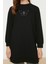 Kadın Tesettür Regular Bisiklet Yaka Standart Kol Regular Yırtmaç Detaylı Baskılı Örme Sweatshirt 1