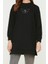 Kadın Tesettür Regular Bisiklet Yaka Standart Kol Regular Yırtmaç Detaylı Baskılı Örme Sweatshirt 2