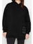 Kadın Büyük Beden Moda Şık Relaxed Kapüşonlu Düşük Kol Regular Örme Sweatshirt 3