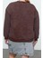 Kadın Büyük Beden Moda Şık Oversize Bisiklet Yaka Düşük Kol Regular Içi Polarlı Örme Sweatshirt 5