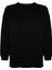 Kadın Büyük Beden Oversize Bisiklet Yaka Standart Kol Kalın Içi Polarlı Yırtmaçlı Örme Sweatshirt 1