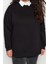 Kadın Büyük Beden Oversize Bisiklet Yaka Standart Kol Kalın Içi Polarlı Yırtmaçlı Örme Sweatshirt 3