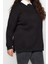 Kadın Büyük Beden Oversize Bisiklet Yaka Standart Kol Kalın Içi Polarlı Yırtmaçlı Örme Sweatshirt 4