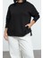 Kadın Büyük Beden Bisiklet Yaka Standart Kol Çıtçıt Detaylı Normal Kalıp Örme Sweatshirt 3