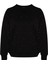 Kadın Büyük Beden Moda Oversize Bisiklet Yaka Düşük Kol Regular Kalın Zımba Detaylı Örme Sweatshirt 1