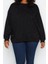 Kadın Büyük Beden Moda Oversize Bisiklet Yaka Düşük Kol Regular Kalın Zımba Detaylı Örme Sweatshirt 3