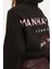 Kadın Moda Şık Relaxed Kapüşonlu Düşük Kol Crop Sırt Baskı Detaylı Kalın Içi Polarlı Örme Sweatshirt 4