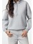 Kadın Oversize Kapüşonlu Düşük Kol Uzun Kalın Içi Polarlı Sırt Baskılı Geniş Kalıp Örme Sweatshirt 2