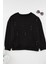 Kadın Büyük Beden Moda Şık Oversize Bisiklet Yaka Düşük Kol Regular Örme Sweatshirt 1