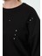 Kadın Büyük Beden Moda Şık Oversize Bisiklet Yaka Düşük Kol Regular Örme Sweatshirt 5