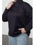 Kadın Büyük Beden Moda Şık Oversize Dik Yaka Düşük Kol Uzun Geniş Kalıp Örme Sweatshirt 2