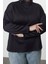 Kadın Büyük Beden Moda Şık Oversize Dik Yaka Düşük Kol Uzun Geniş Kalıp Örme Sweatshirt 3