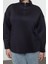 Kadın Büyük Beden Moda Şık Oversize Dik Yaka Düşük Kol Uzun Geniş Kalıp Örme Sweatshirt 4