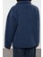 Kadın Moda Şık Oversize Dik Yaka Standart Kol Uzun Kalın Polar Fermuarlı Cepli Örme Sweatshirt 5