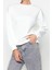 Kadın Regular Bisiklet Yaka Düşük Kol Regular Kalın Içi Polarlı Normal Kalıp Basic Örme Sweatshirt 2