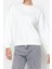 Kadın Regular Bisiklet Yaka Düşük Kol Regular Kalın Içi Polarlı Normal Kalıp Basic Örme Sweatshirt 3
