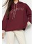Kadın Moda Şık Relaxed Kapüşonlu Düşük Kol Uzun Fit Örme Sweatshirt 2