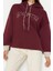 Kadın Moda Şık Relaxed Kapüşonlu Düşük Kol Uzun Fit Örme Sweatshirt 3