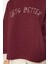 Kadın Moda Şık Relaxed Kapüşonlu Düşük Kol Uzun Fit Örme Sweatshirt 5