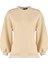 Kadın Oversize Bisiklet Yaka Düşük Kol Uzun Geniş Kalıp Yırtmaç Kalın Içi Polarlı Örme Sweatshirt 1