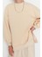 Kadın Oversize Bisiklet Yaka Düşük Kol Uzun Geniş Kalıp Yırtmaç Kalın Içi Polarlı Örme Sweatshirt 4