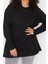 Kadın Büyük Beden Moda Şık Relaxed Bisiklet Yaka Düşük Kol Uzun Ince Yırtmaç Detaylı Örme Sweatshirt 4
