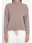 Kadın Moda Şık Regular Fermuarlı Yaka Düşük Kol Regular Fermuar Detaylı Örme Sweatshirt 1