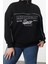Kadın Büyük Beden Oversize Fermuarlı Yaka Düşük Kol Baskılı Geniş Kalın Polarlı Örme Sweatshirt 3