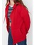 Kadın Oversize Kapüşonlu Düşük Kol Uzun Geniş Kalıp Fermuarlı Kalın Içi Polarlı Sweatshirt 4