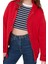 Kadın Oversize Kapüşonlu Düşük Kol Uzun Geniş Kalıp Fermuarlı Kalın Içi Polarlı Sweatshirt 5