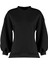 Kadın Oversize Bisiklet Yaka Düşük Kol Uzun Geniş Kalıp Yırtmaç Kalın Içi Polarlı Örme Sweatshirt 1