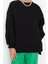 Kadın Oversize Bisiklet Yaka Düşük Kol Uzun Geniş Kalıp Yırtmaç Kalın Içi Polarlı Örme Sweatshirt 2