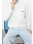 Kadın Bisiklet Yaka Düşük Kol Kalın Içi Polarlı Normal Kalıp Slogan Nakışlı Örme Sweatshirt 2