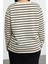 Kadın Büyük Beden Regular Bisiklet Yaka Standart Kol Regular Çizgili Normal Kalıp Örme Sweatshirt 5