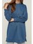 Kadın Tesettür Moda Şık Relaxed Bisiklet Yaka Düşük Kol Uzun Yırtmaç Detaylı Basic Örme Sweatshirt 2
