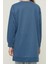 Kadın Tesettür Moda Şık Relaxed Bisiklet Yaka Düşük Kol Uzun Yırtmaç Detaylı Basic Örme Sweatshirt 4
