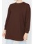 Kadın Tesettür Moda Şık Regular Bisiklet Yaka Düşük Kol Uzun 2li Paket Basic Örme Sweatshirt 3
